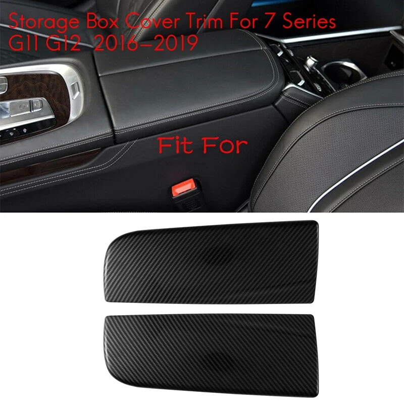 For -BMW 7 Series G11 G12 740 750 2016-2019 Carbon Fiber Car Interior Center Console Armrest Storage Box Cover Trim