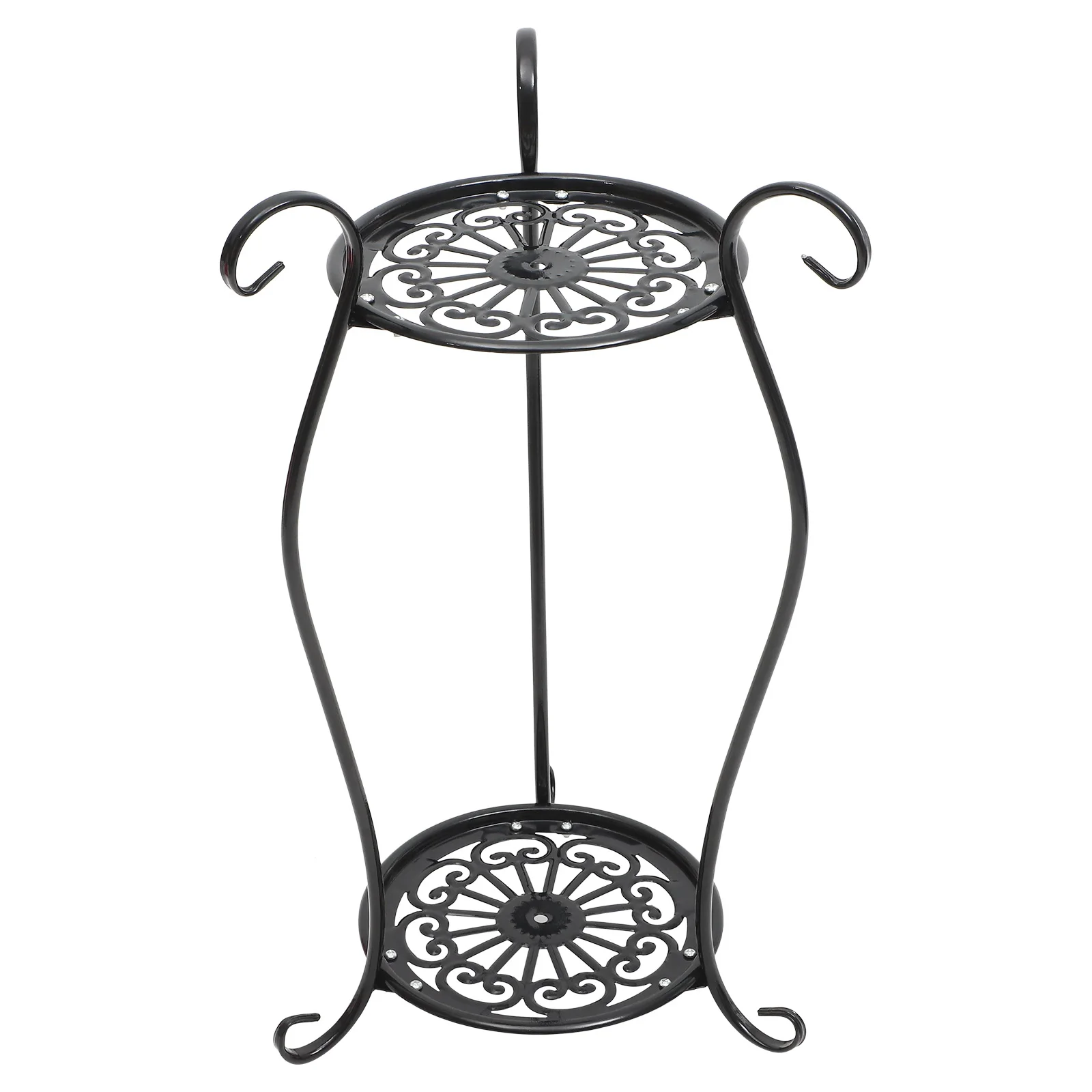 

Double Layer Flower Pot Shelf Vase Shape Plant Wrought Iron Rack for Home Balcony Garden Room Decorative Flowerpot