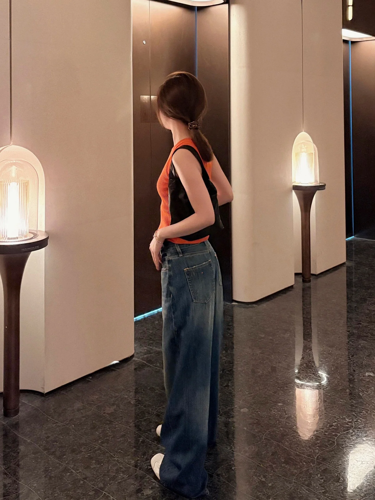 

Джинсы женские COCOZONE в ретро-стиле, прямые, 100% хлопок, с эффектом потертости, цвета цитрусовой корки, с высокой талией, широкие штанины