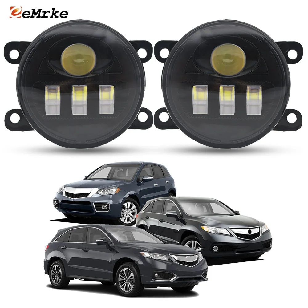 Upgrade Led Car Fog Lights PTF for Acura RDX TB 2010-2018 with Lens DRL Front Bumper Driving Daytime Running Lamp Left & Right