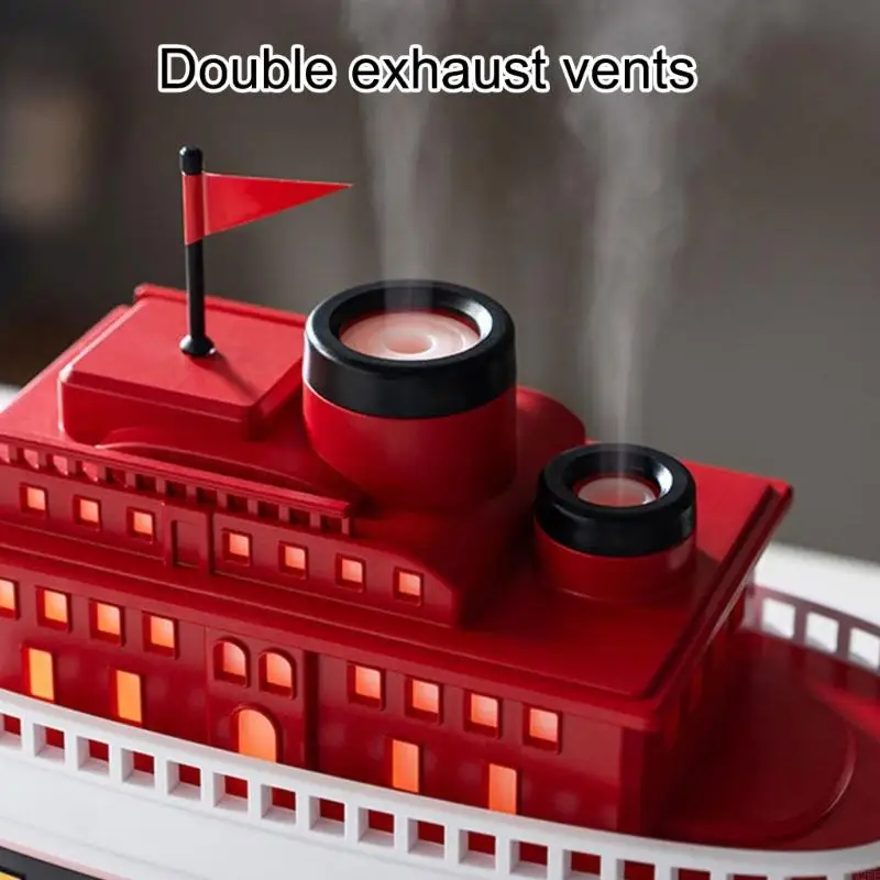 

Boats Humidifier Sprays Cool Mists Humidifier With 7 Color Light For Room