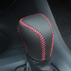 PU Leather Car Gear Shift Knob Cover Gear Shift Collars Black For Toyota Camry Avalon Corolla Hatchback 2019 2020 2021 2022