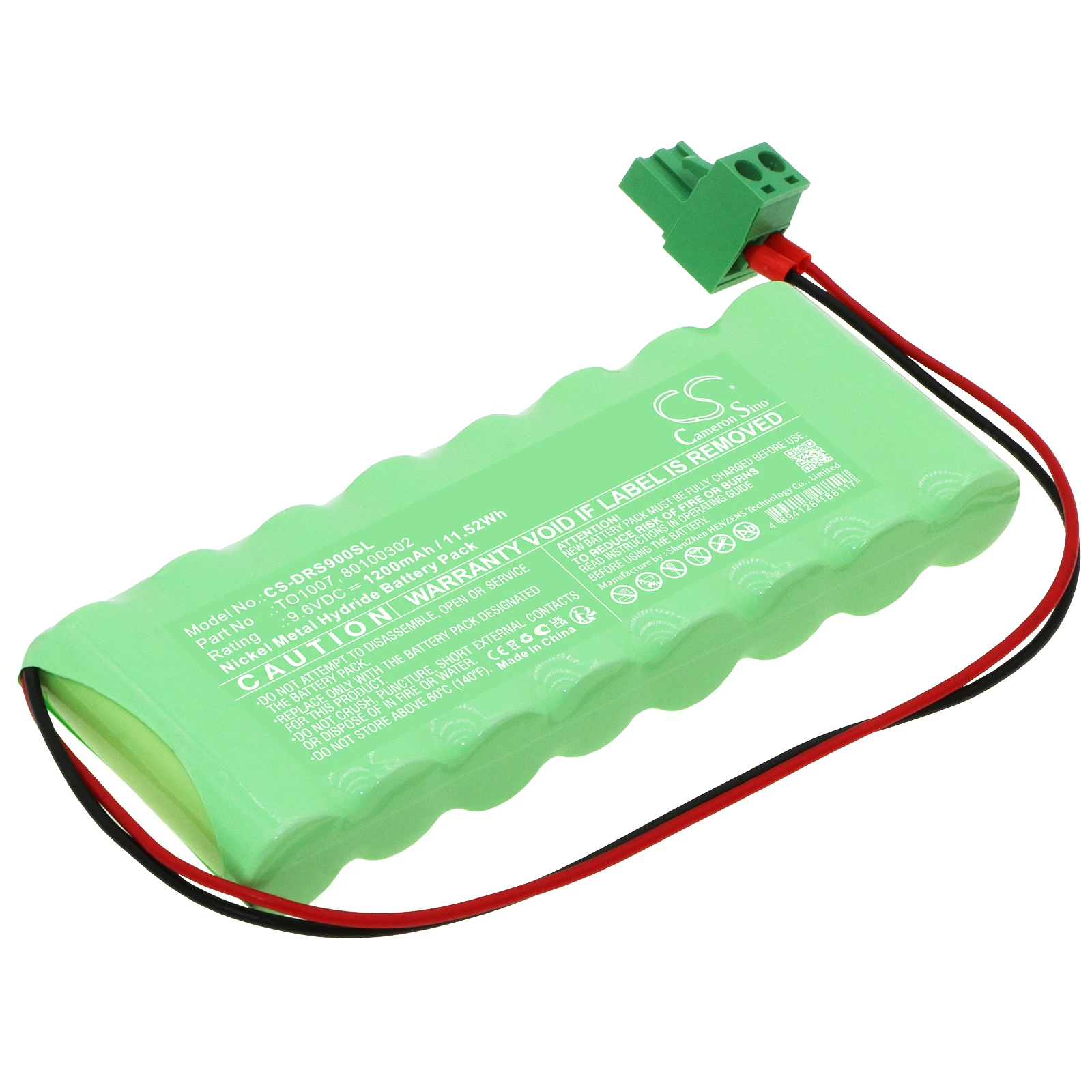 

CameronSino 1200mAh 11.52Wh 9.6V Automatic Doors Ni-MH Battery for Dorma ES90,ES100,ADT006,ADT007,TO1007,80100302