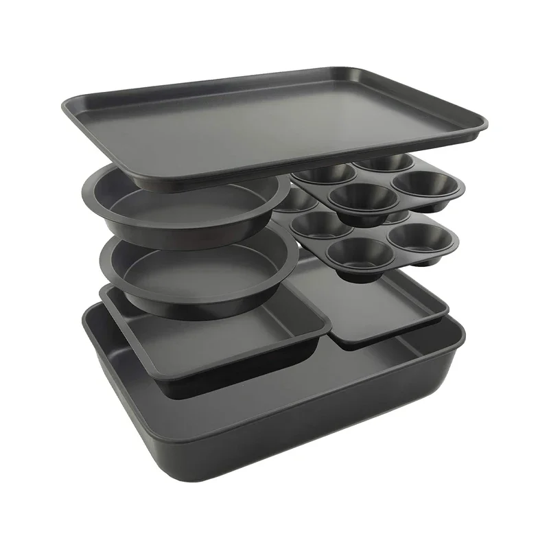 8-Piece steel non-stick baking pan Deep  Various  Bread  Baking Set
