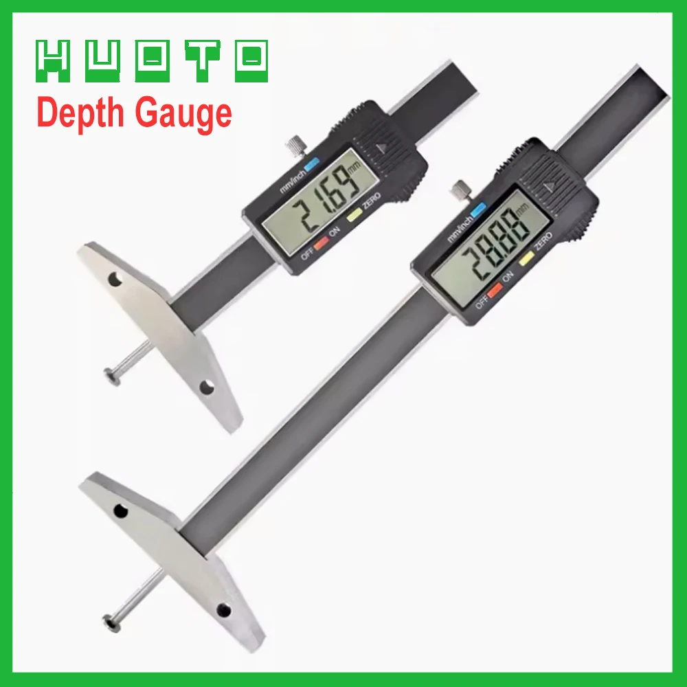 Best-Selling 50-300mm Disc Head Digital Display Depth Gauges curacy 0.01mm Accurate Measurement