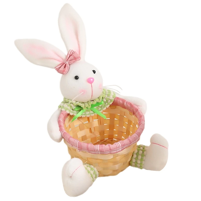 Q1JB Practical Easter Rabbit Bin for Clothing Organization Delicate Easter Home Decor