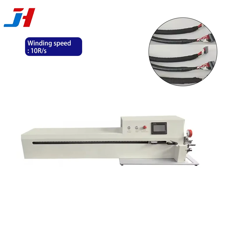 JH-1865 Automatic Traction Tape Wrapping Machine 40mm Max Wire & Touch Screen Full/Dot/Flower Wrap Modes Motor Drive