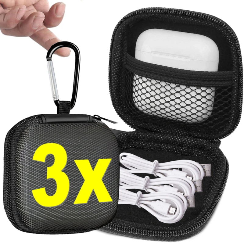 

1-3 шт. мини-футляр для наушников, защитная коробка из этиленвинилацетата с крючком, дорожные сумки для переноски наушников для Airpods, сумка для хранения наушников