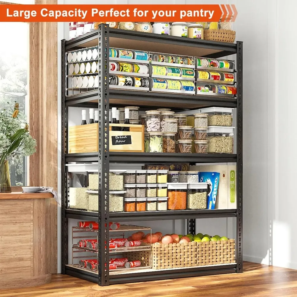 Storage Heavy Duty Shelving,5 Tier Metal Shelves for Garage,Adjustable Shelving Units for Closet Pantry , 72