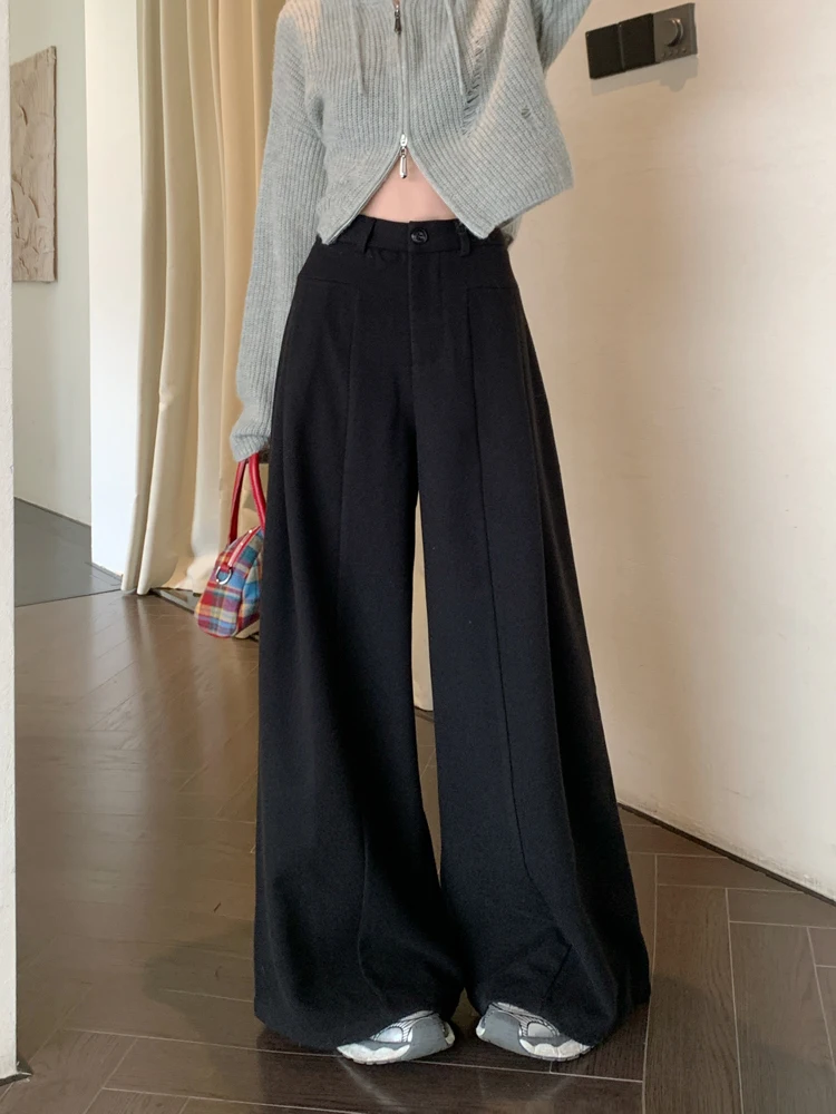 2 ألوان النساء مرونة عالية الخصر سراويل تقليدية الإناث الخريف الربيع 2026 ليوبارد مستقيم السراويل الطويلة الإناث (JJ1958