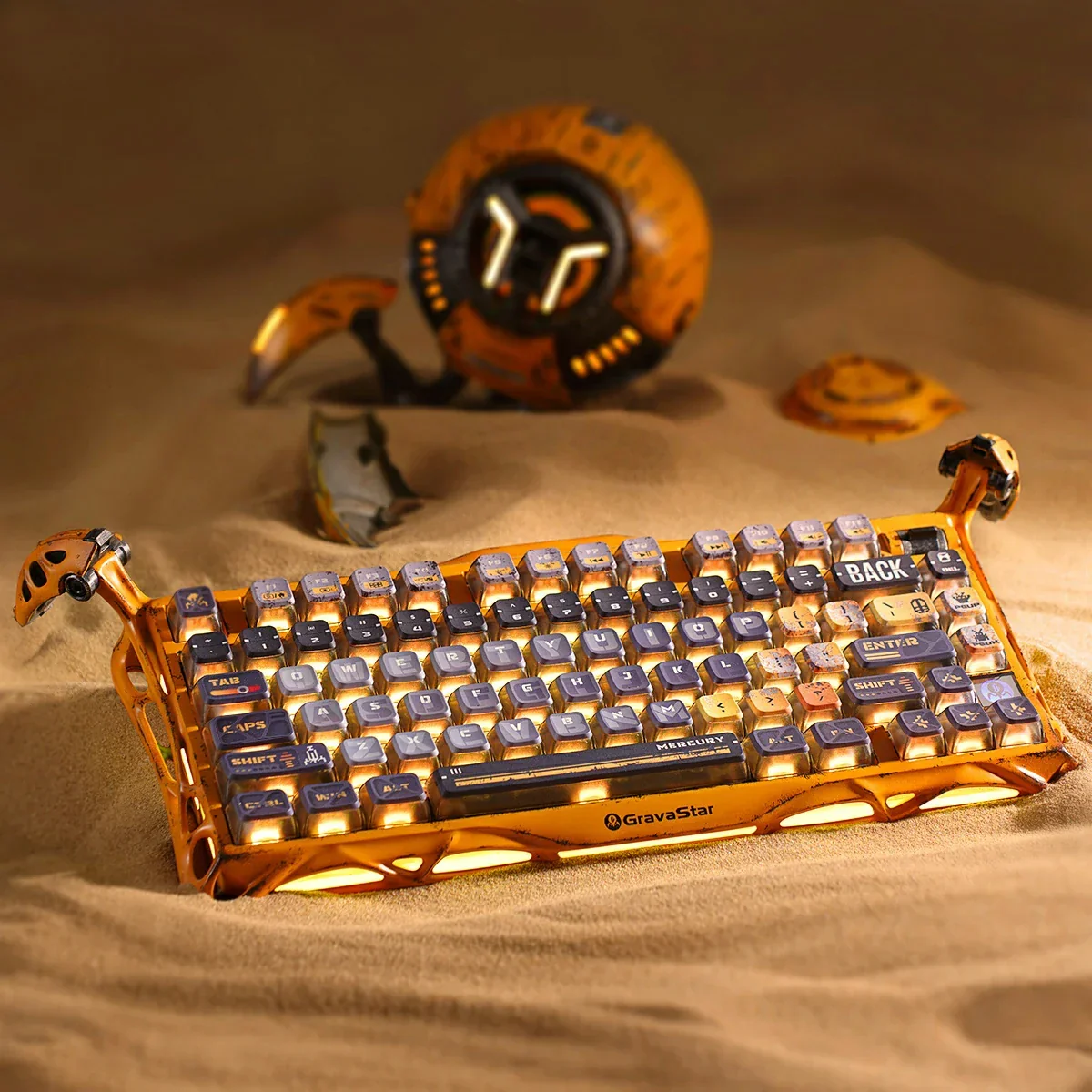 2025 New Arrival Mercury K1 Pro Special Edition - Battle-Worn Yellow  PBT Keycaps Linear Switches RGB Backlight Gaming Keyboard