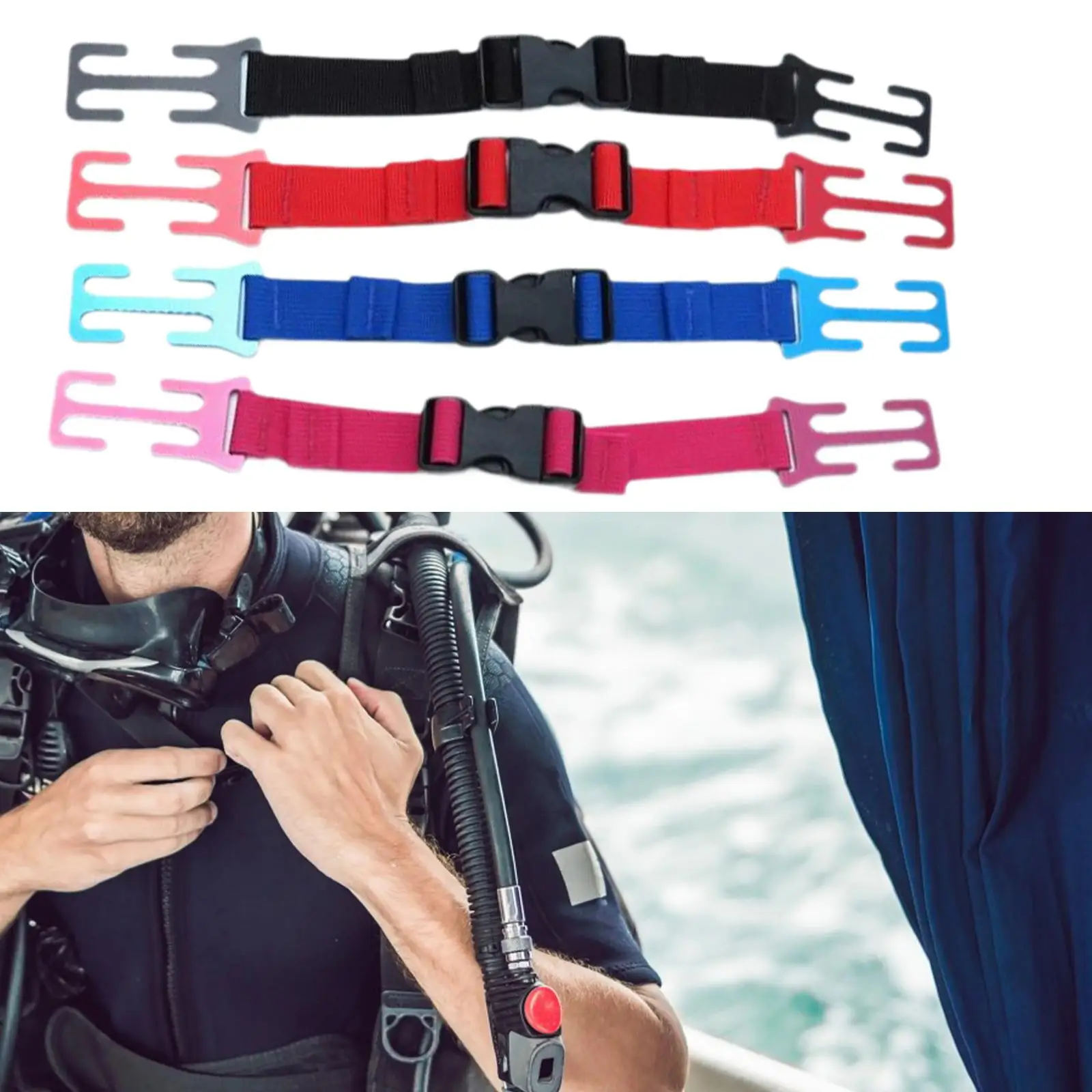 Chest Sternum Strap Scuba Diving Harness Quick Release Buckle Backpack Sternum Strap for Jogging Outdoor Water Sports Scuba