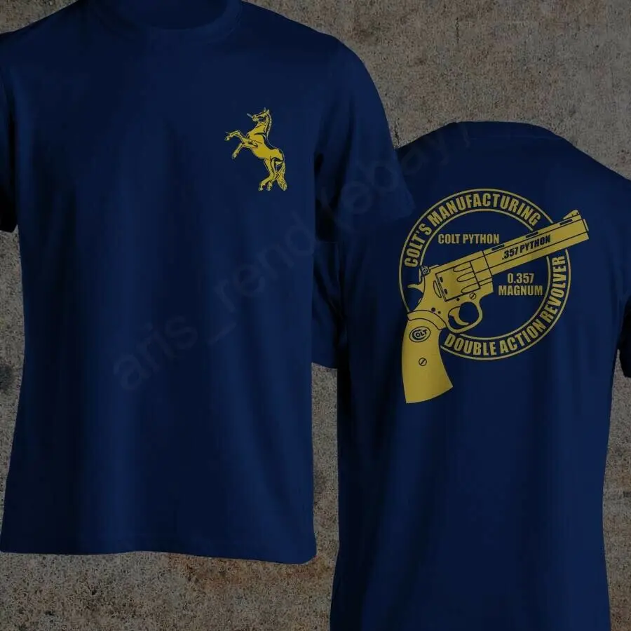 تي شيرت كلاسيكي بيثون. 357 ماغنوم عيار مزدوج الحركة تي شيرت جديد 100% قطن قصير الأكمام برقبة دائرية تي شيرت رجالي غير رسمي #3