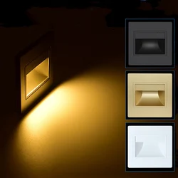 Recessed Ladder Wall Light 1.5W LED Stair&Step Lamp For Staircase Stairway Corridor Foyer Bedside Indoor Nightlight 95x95m
