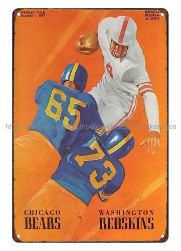 tin pub signs 1957  football Programs vs Washington metal tin sign sign