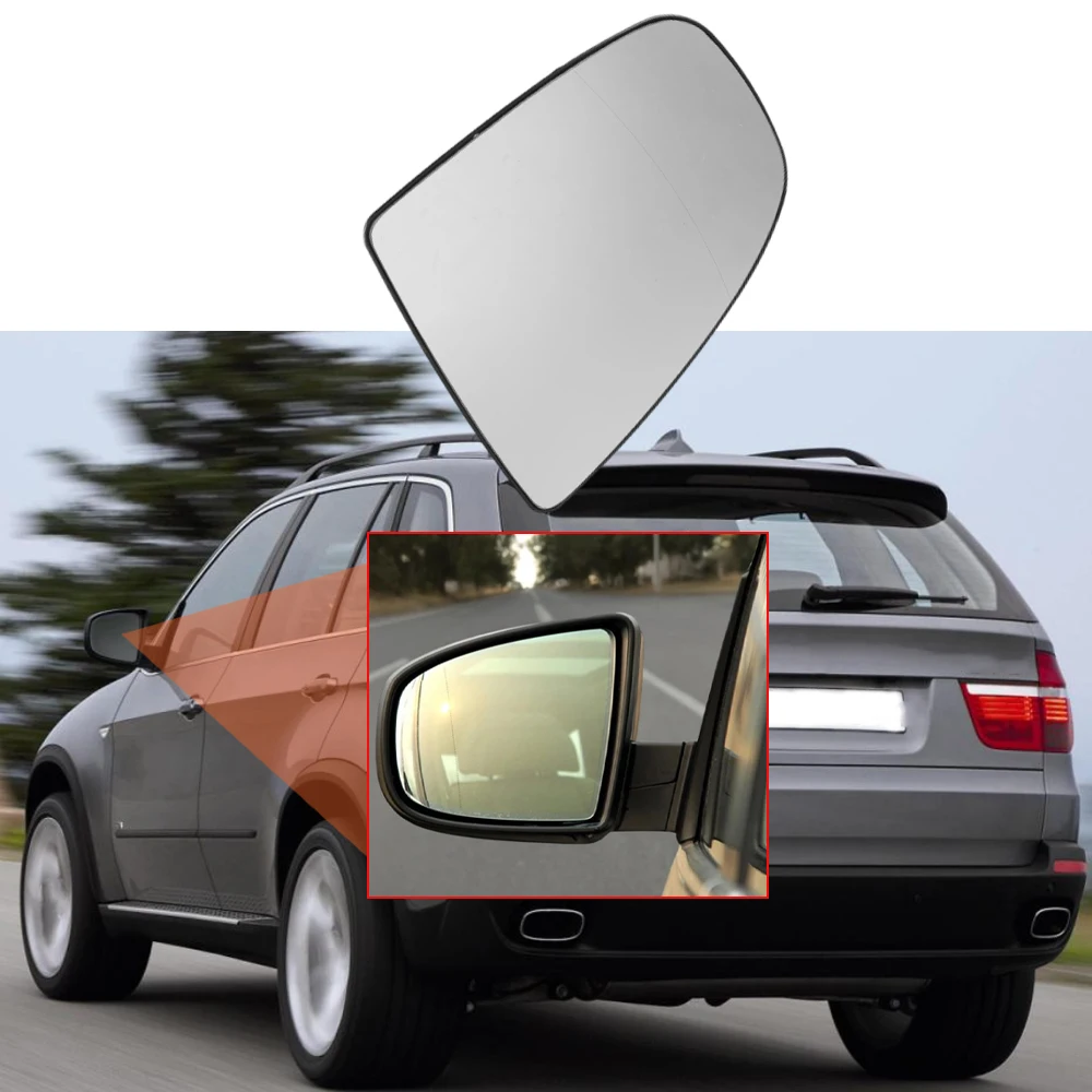 Left Right Side Heated Wing Rearview Mirror Glass with Harness for BMW X5 X6 E70 LCI E71 E72 2007-2014 51167174981 51167174982 