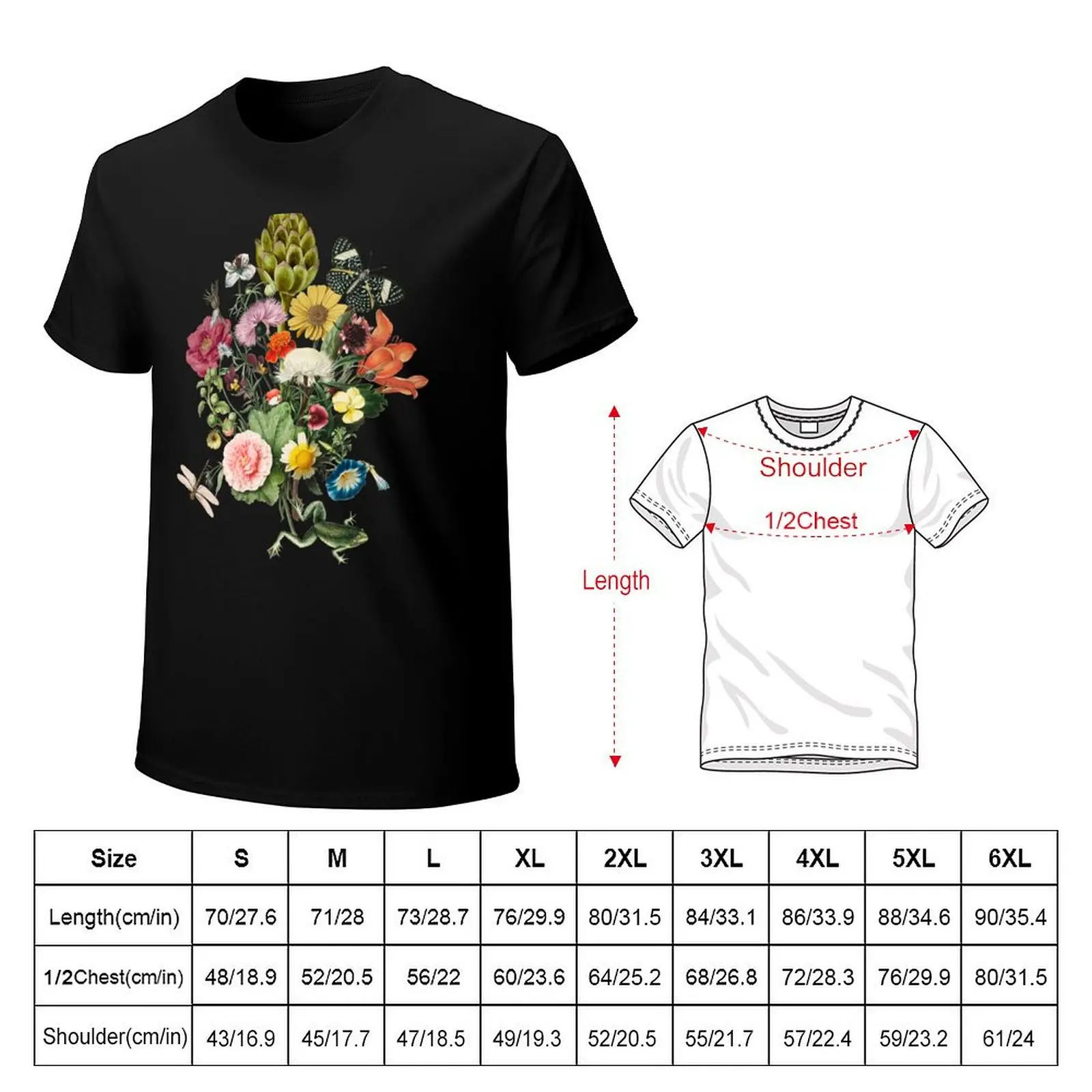 Romantic Botanical with Artichoke & Frog T-Shirt sports fans quick drying tops street wear oversized t shirt men