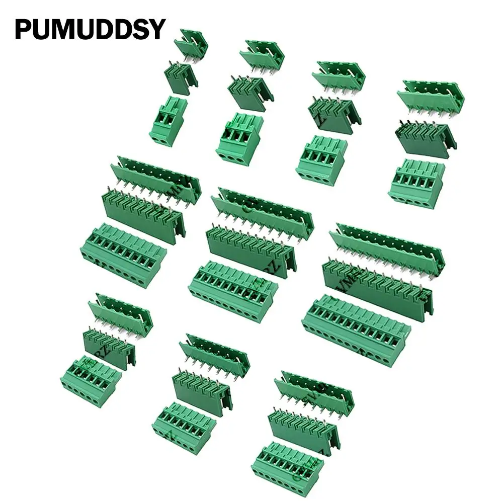5pcs/set 2EDG 5.08mm Pitch Plug Header Socket For Pcb 2/3/4/5/6/7/8/9 Pin 2p 3p KF2EDG KF2EDGKA Screw Terminal Block Connector 