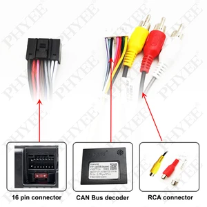 CAN BUS BUS BUS Decoder for Android Multimedia, RCA connector, 16 PIN Plug, Fiat Toro Adapter Cable, Strada, Mobi, Ducato, Egea 12 Main Sales Accessories Fiat Toro - №2
