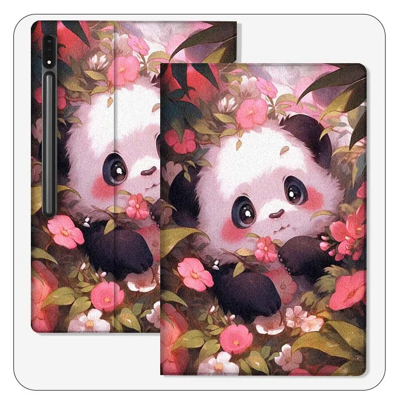 

Panda Cat Art Color Flower For Samsung Galaxy Tab S9 S10 S6 S7 S8 FE Plus Lite Inch Foldable Cover Tablet Case