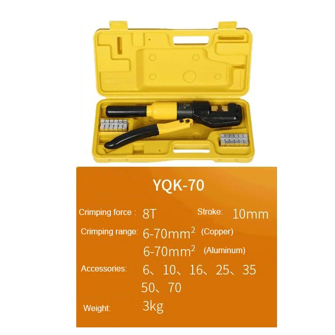 O50 YQK-300 YQK-70 Crimping Range Home Hydraulic DIY Tools 12T Pressure Cable Lug Press Cable Terminal with jaws