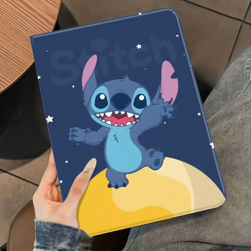 

For Samsung Galaxy Tab S7 S8 S9 S9FE Plus 12.4 Inch S10 S6 Lite A7 A8 A9 Plus T515 Cartoon Stitch Anti Bending Protective Case