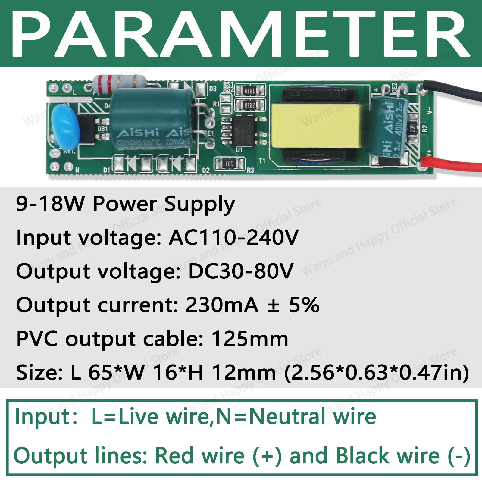 AC220V LED Driver Power Supply 9-18W 12-24W 18-36W 36-50W 60-80W LED Bulb Tube Constant Current Voltage Lighting Transformer