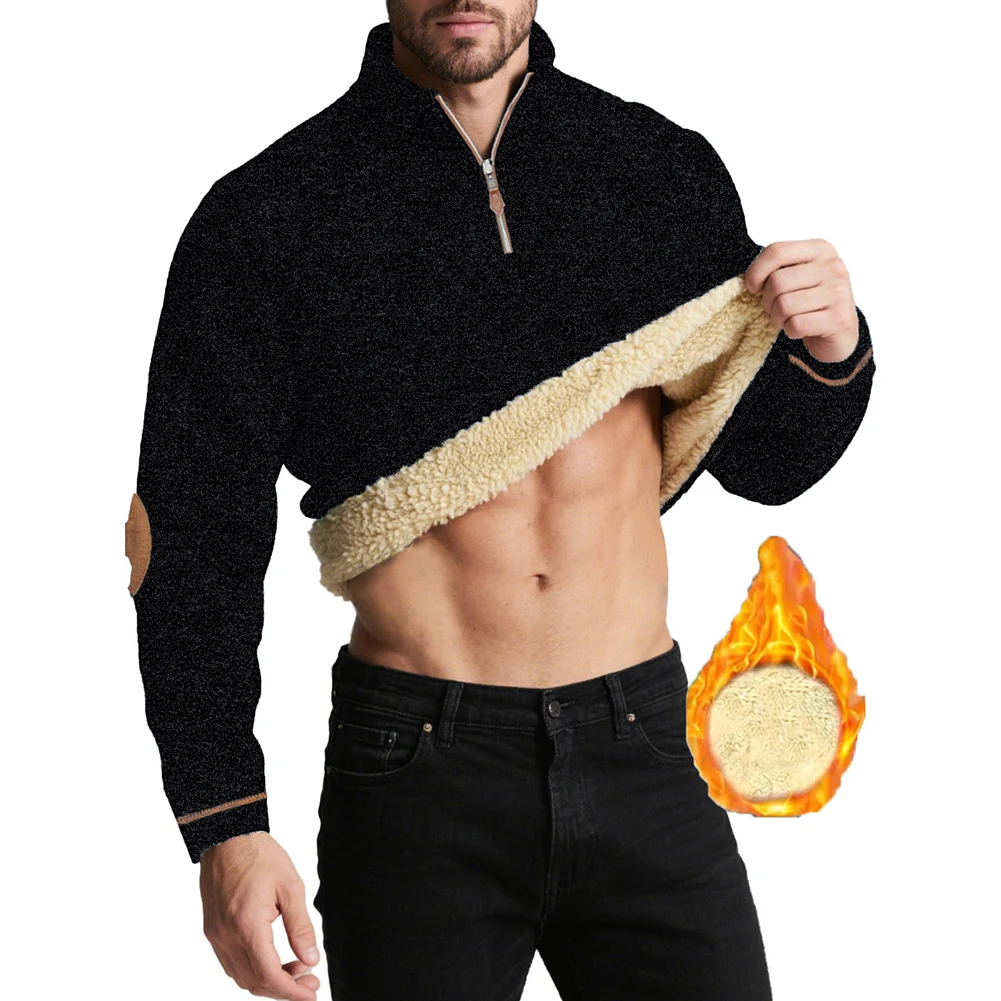 

Casual Outing Fleece Lined Tops Streetwear Pullover For Men Activewear Autumn Winter Clothing Loose Fit Pullover