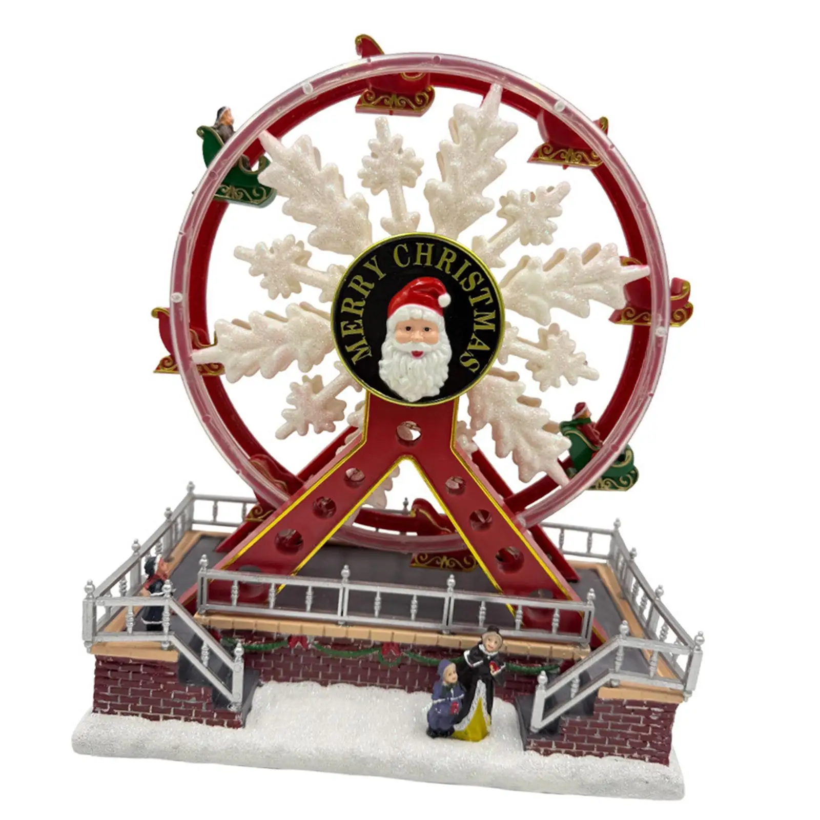 

Музыкальная шкатулка-коллекционная фигурка «Колесо обозрения» с подсветкой, рождественское украшение, настольный декор для праздничной полки или стола