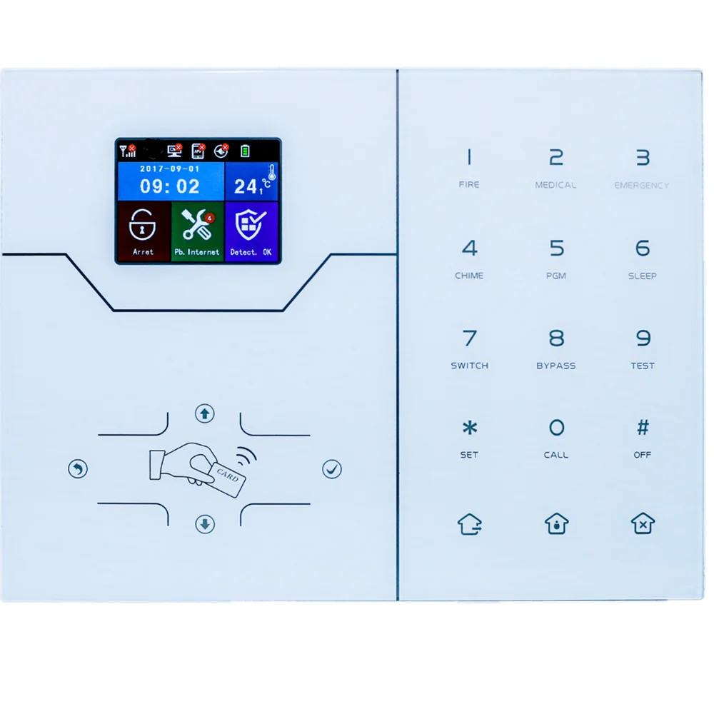 Meian 433Mhz  868Mhz English Menu HA-VGT RJ45 Ethernet TCP IP And 4G GSM Alarm System Timely Arm Disarm Control by WebIE And App