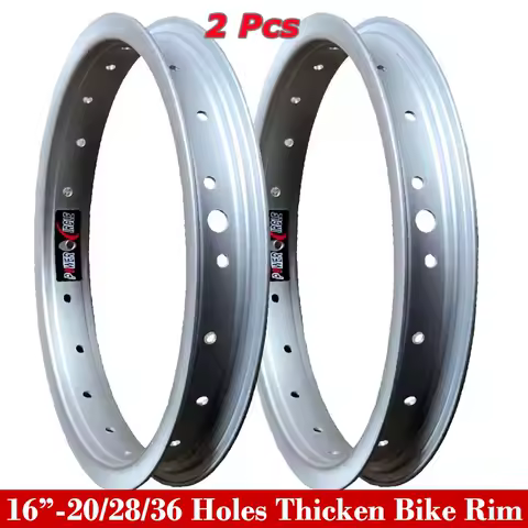 2Pcs 16Inch 20/28/36 H Folding Bike Rim Silver Thicken Aluminum Alloy Ring Rim Bike Use for 1.5/1.75/1.95/2.125 Tires Customized