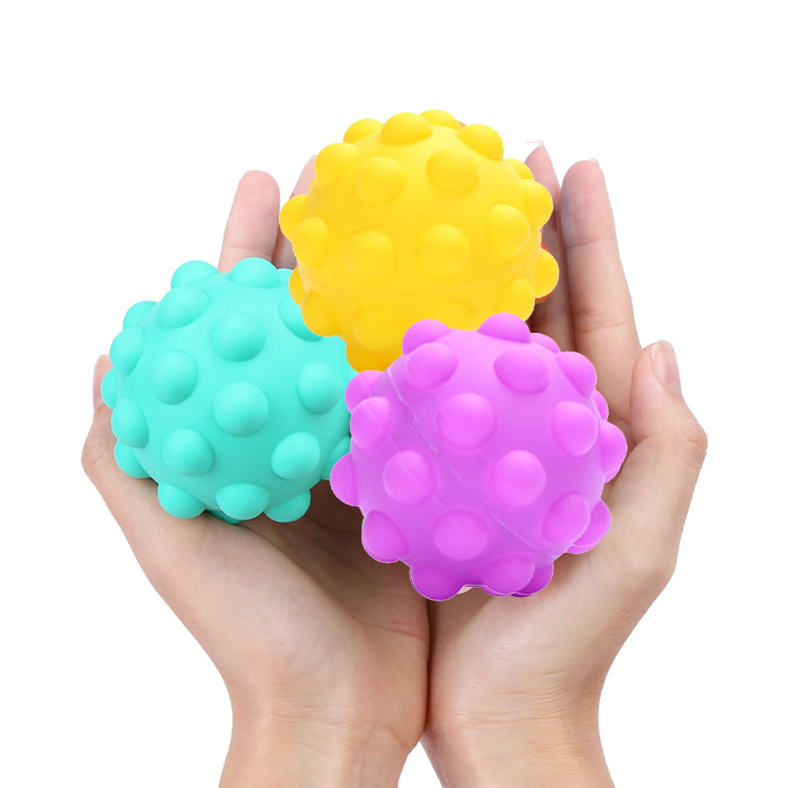 Lot de 6 jouets Pop Fidget, panier de pâques, en Silicone de qualité alimentaire 3D, Anti-anxiété, jouet sensoriel à presser pour enfants et adultes