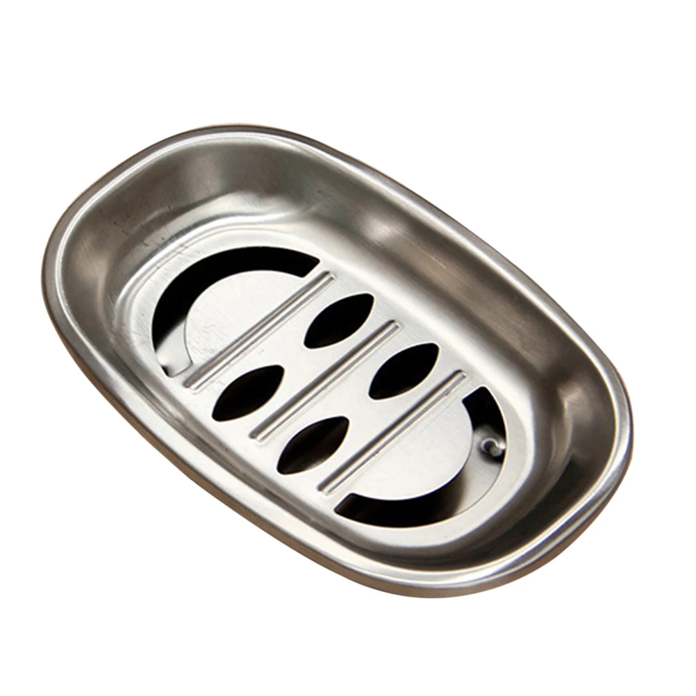 

Double Layer Stainless Steel High Quality Soap Dish Tray Double Draining Soap Box Holder For Shower Bathroom Kitchen Oval Laugh