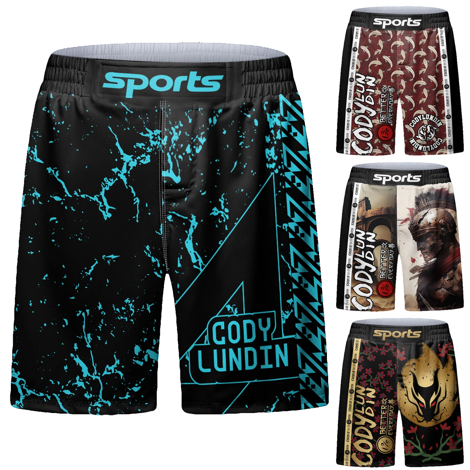 

4-12 Years old Kids Boys Muay Thai NO-GI Shorts With Print Boxing Kickboxing MMA Club Training Competitions Athletic Trunk