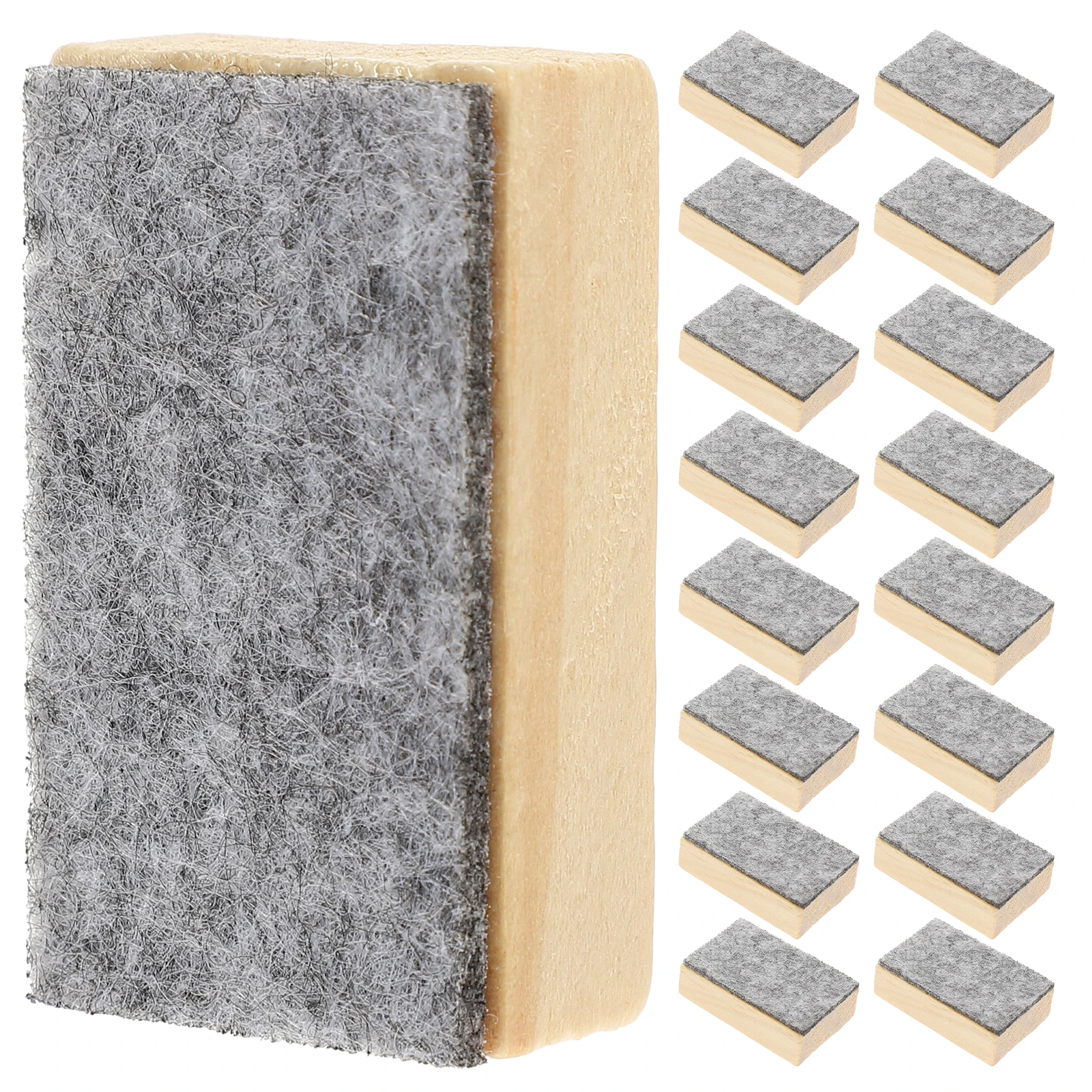 

20 Pcs School Supplies Eraser Erasers Chalk and Felt Board Wooden Chalkboard Wiper