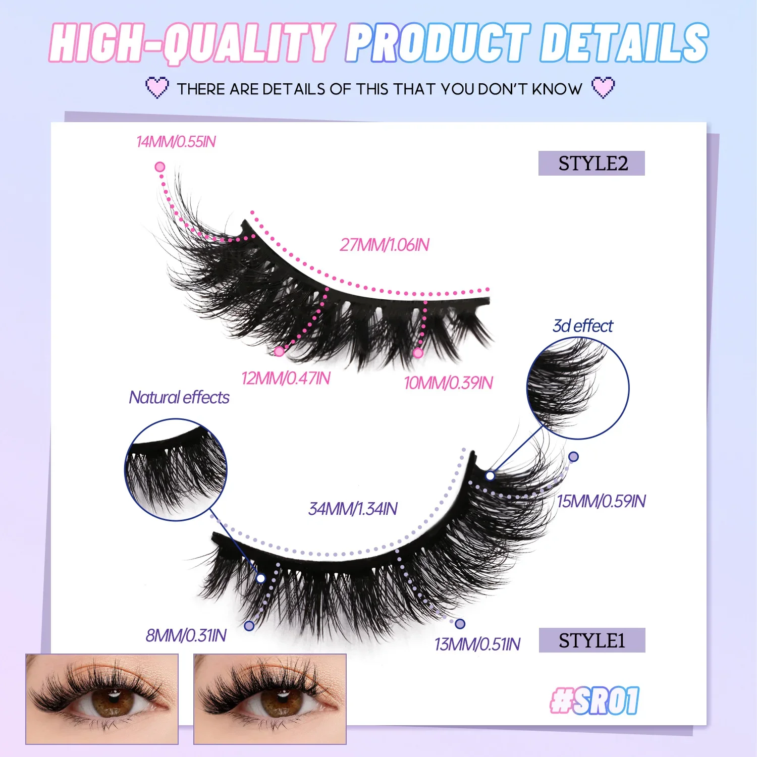 Veltrinay gato cílios postiços 3d fino volume macio cílios postiços ultra-leve flexível banda meia cílios maquiagem