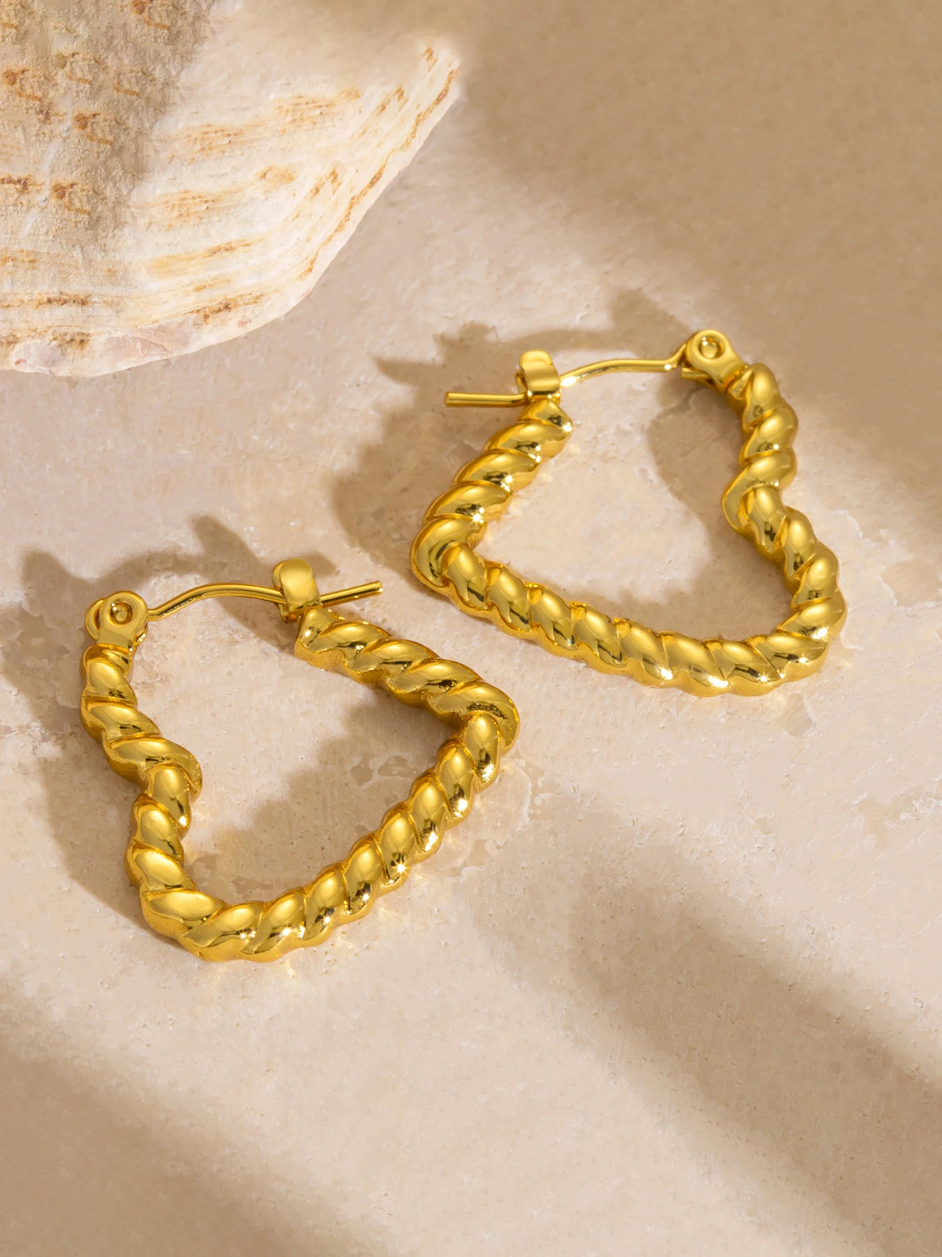 

Heart Stud Earrings, Stainless Steel Design, Plain Pattern Type, Asymmetrical Style, All-Season Accessory, No Choking Hazard