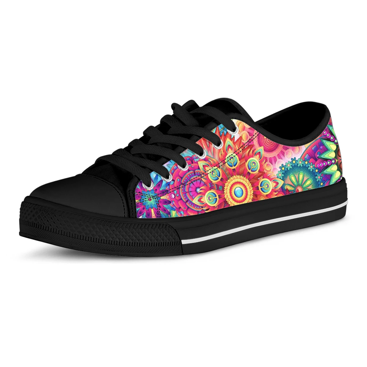 2020 bunte Mandala Blumen Freizeit schuhe Frauen bequeme Turnschuhe atmungsaktive Walking Canvas vulkan isierte Schuhe