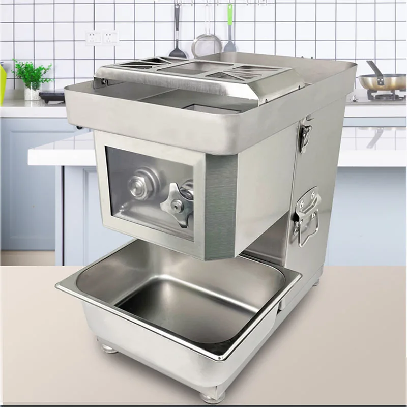 Large Stainless Steel Meat Slicer Commercial Electric Fully Automatic Fresh Meat Slicer Sliced Meat Shredded Meat Machine Open