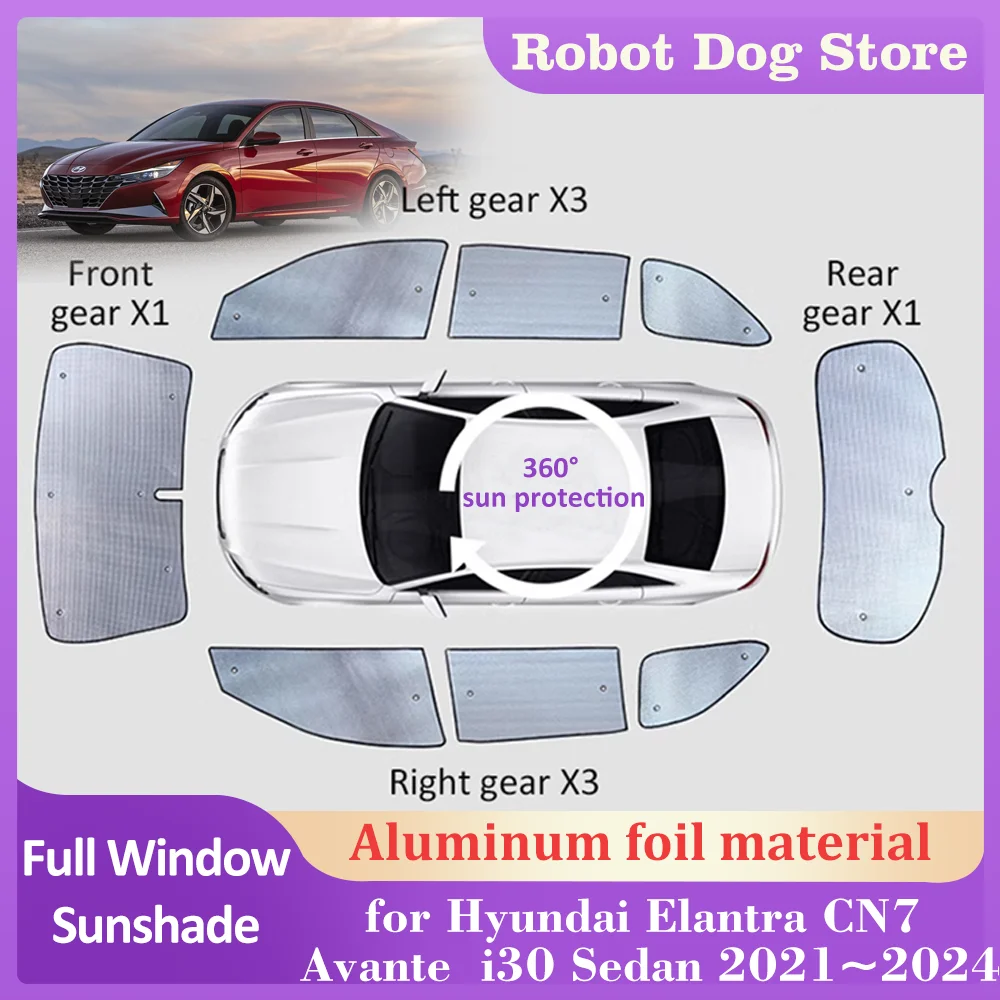 

Sunshades for Hyundai Elantra CN7 Avante i30 Sedan 2021~2024 Roof Windows Sun Visor Windshield Curtain Sunroof Cover Accessories