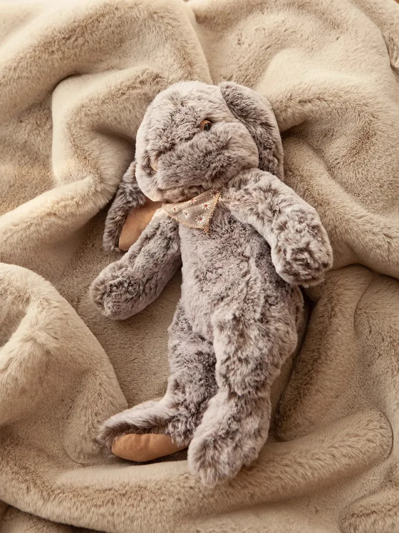 Coniglietto farcito con orecchie Floppy regali di pasqua regali di natale grande peluche animale coniglio giocattolo con sciarpa per bambini