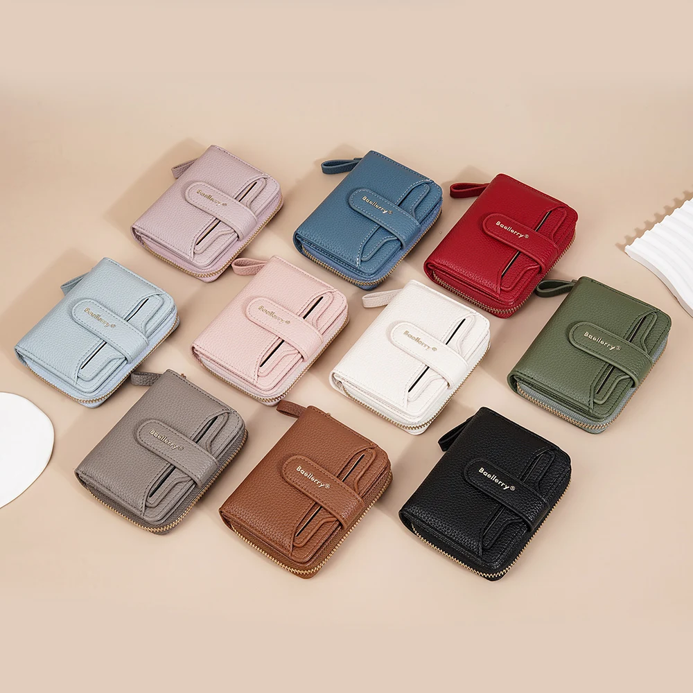 Multi-colors Fashion Women Coin Purse Leather Wallet Short Belt Hasp Ladies Girls Card Holder Clutch Bag Green Wallets for Women