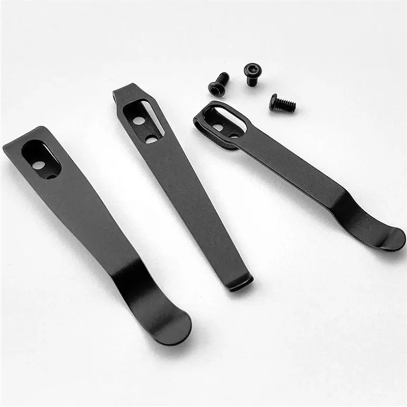 4 Types 420 Stainless Steel Knife Pocket Clip Back Clamp With 3Pcs M2.5 Screws DIY Make Replace Accessories Parts