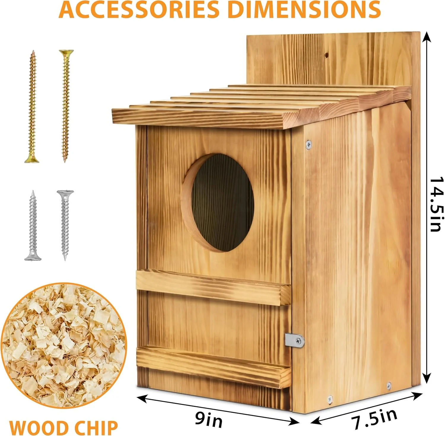 Wildlife Lovers Carbonized Cedar Big Owl Bird Box