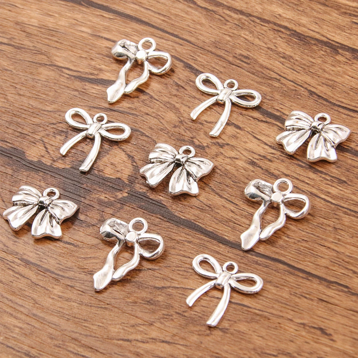 20Pcs 3 Style Metal Alloy Cute Hollow Bow Charms Holiday Gifts Pendants For Jewelry Making DIY Handmade Craft