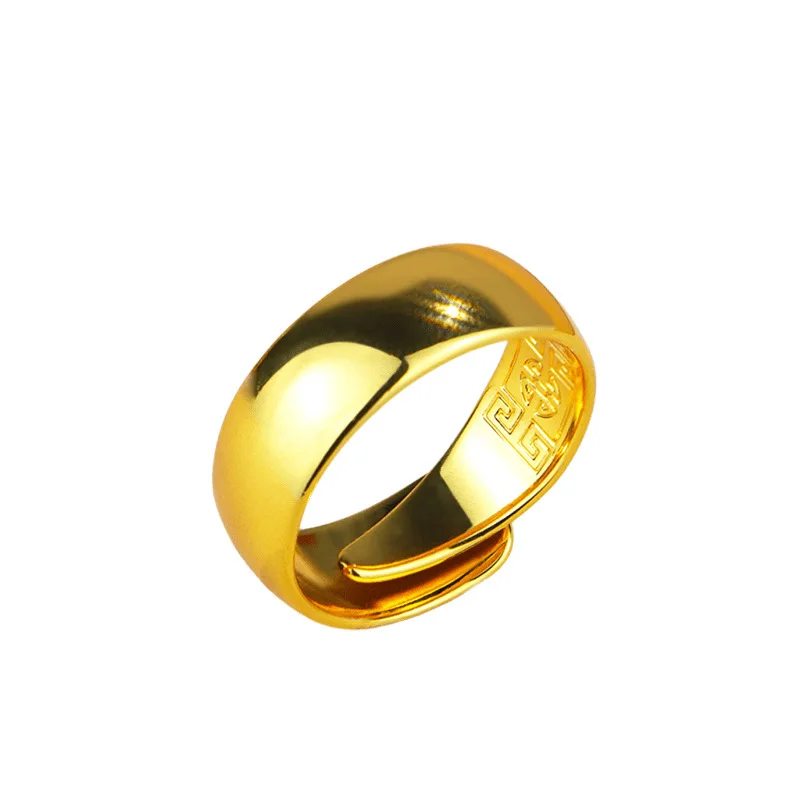 Luxury 24K 9999 Pure Gold real gold Ancient Faxon Ring Thickened Ring Glitter Ring for Couple