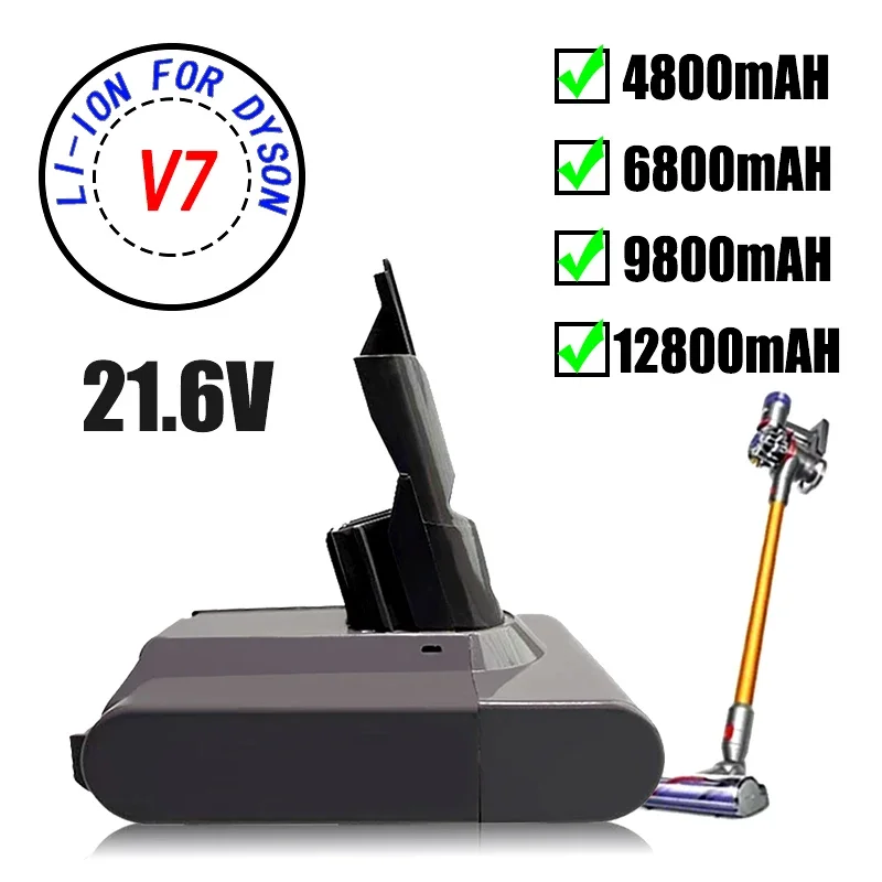 

SV11 21.6V 4800/6800/9800/12800mah Lithium ion Battery pack for Dyson V7 Vacuum Cleaner Replacement Li-ion Power Tools Battery