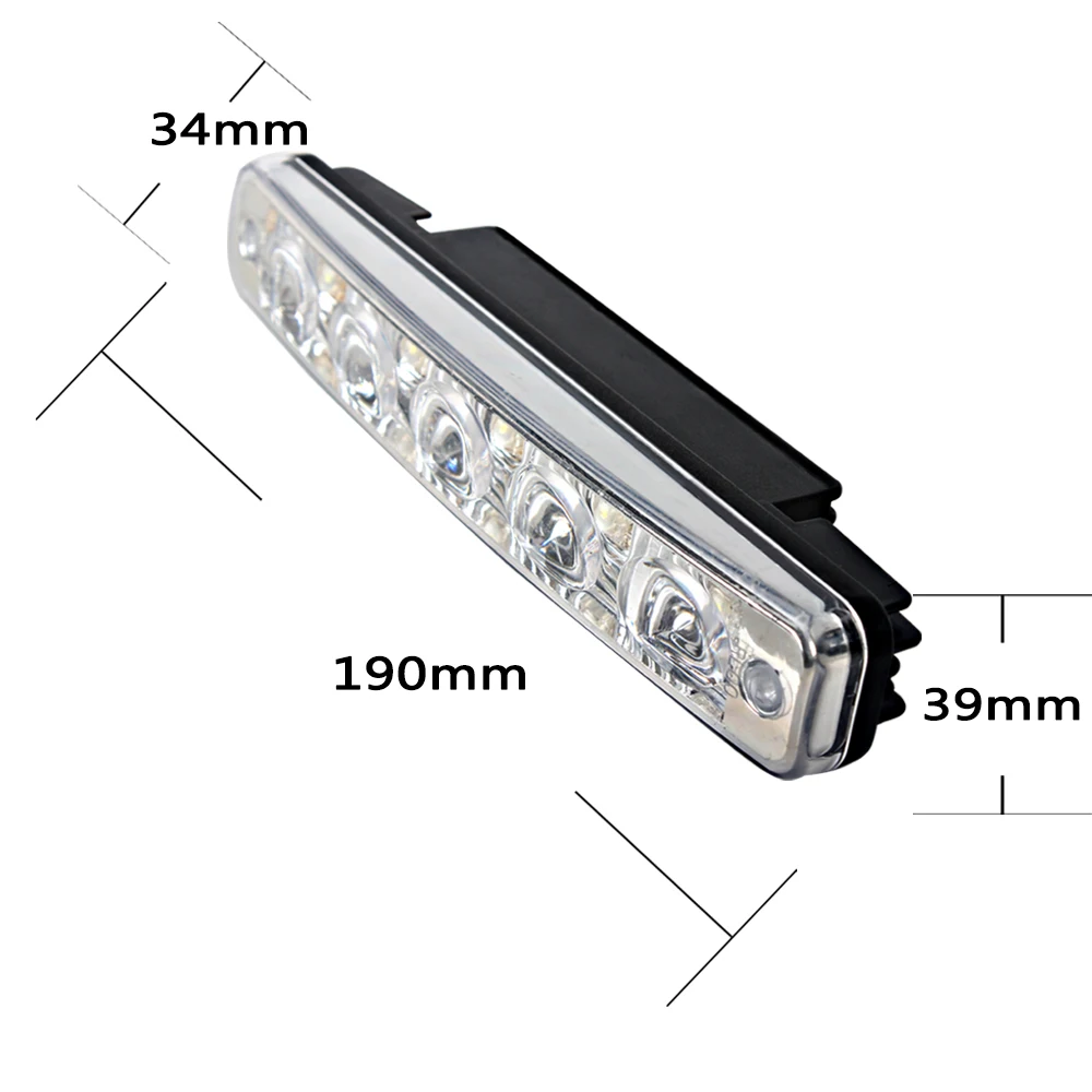 Luces de circulación diurna para coche, lámparas de circulación diurna de 12V, 6000K, 5 LED, universales, brillantes, impermeables, accesorios para