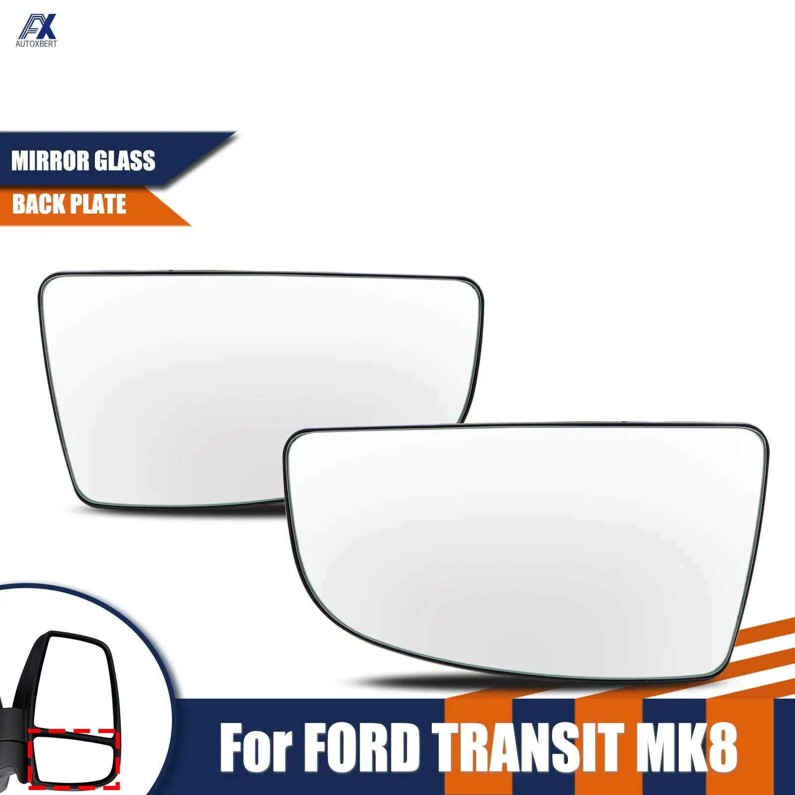 For Ford Transit MK8 Tourneo 2014-2022 150 250 350 2015-2022 Left Right Side Wing Convex Mirror Glass Lower No Heated Rear View