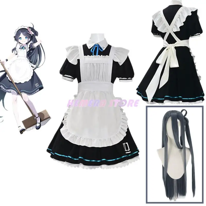 Spiel blau Archiv Anime Tendou Arisu Cosplay Kostüm Perücke Französisch Dienst mädchen Lolita Rock Frau Kawaii sexy Karneval Halloween Anzug